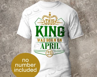 This King Was Born on April Aries Taurus Zodiac Sign Instant Digital SVG JPG PNG dxf