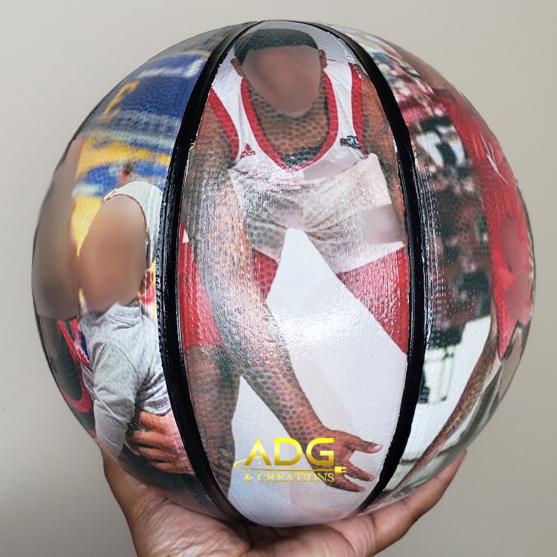 Personalize A Basketball With Image Wrap Print at Home Etsy