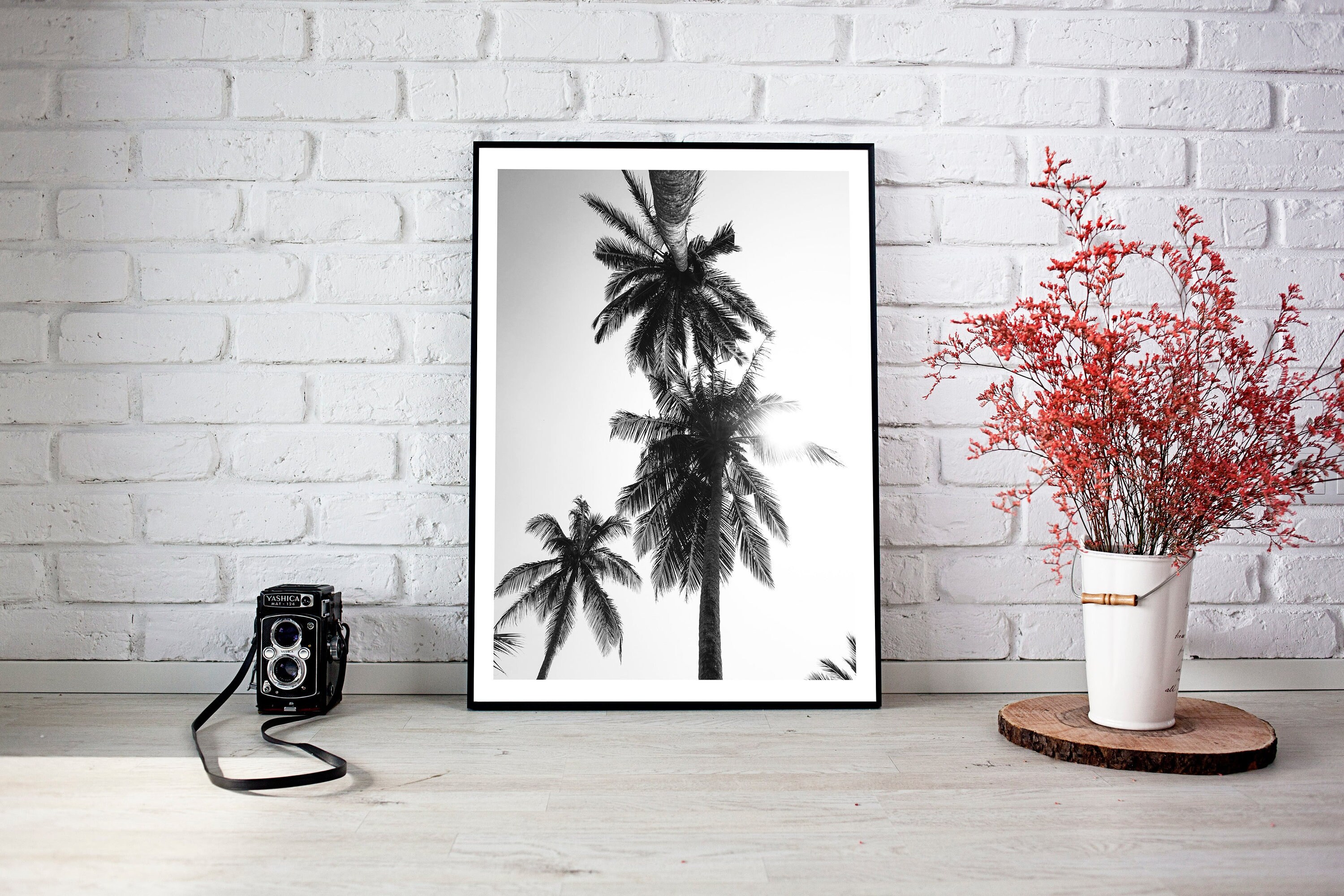 Affiche Photo Palmiers Noir et Blanc, Esmee