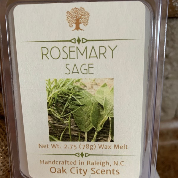 Rosemary Sage Wax Melt, RosemaryTart, Herbal Scented Wax Melts, Sage Wax Melt,  Rosemary Gifts, Fresh Scented Wax Melts, Gift For Him / Her