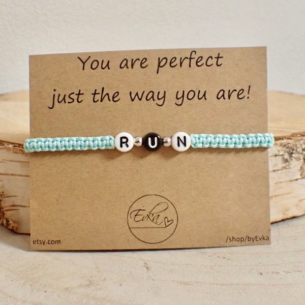 BRACELET FOR RUNNER | Macrame Bracelet | Running Gift | Jogger | Water Resistant| Marathon | Runner