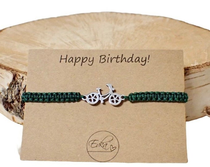 BIKE BRACELET | bicycle | 18 colors | personalized gift card | bike chain | cycling | water resistant bracelet