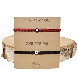 Pulseras de pareja / Set de 2 PULSERAS de macramé personalizadas con LETRAS / pulsera de la amistad / pareja / pulsera del amor