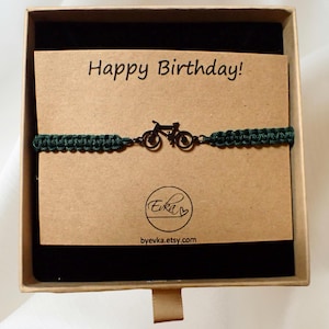BRACELET DE VÉLO NOIR | vélo | 18 couleurs | carte cadeau personnalisée | chaîne de vélo | cyclisme | bracelet résistant à l'eau