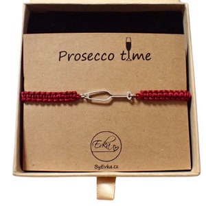 BRACELET amateur de PROSECCO | carte cadeau personnalisée | champagne | amateur de vin | bracelet d'amitié | bracelet résistant à l'eau | enterrement de vie de jeune fille