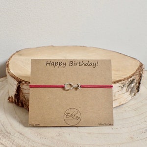 BRACELET D'ANNIVERSAIRE VIN | cadeau personnalisé | bracelet fête de l'amitié | verre à vin | texte personnalisé | résistant à l'eau