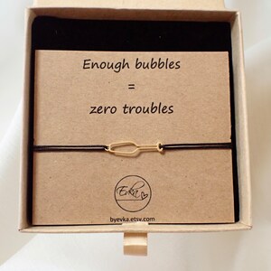 PULSERA PROSECCO / color ORO / tarjeta regalo personalizada / champán / amante del vino / pulsera de la amistad / despedida de soltera