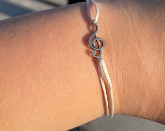 TREBLE CLEF BRACELET | personilazed gift card | music | gift for musician | gift for friend | water resistant | opera house