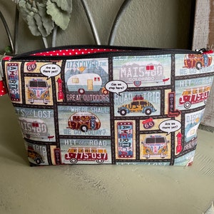 EXTRA LARGE Toiletry Bag:  Road Trip States, Cars & Campers, Are We There Yet? Travel, Toiletry, Makeup Bag