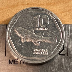 Pygmy Goby Fish & Poet Philippines Authentic Coin Money Sentimo for Jewelry and Craft Making