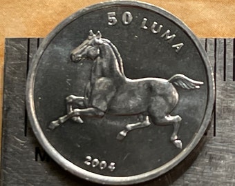 Nagorno-Karabakh Horse Authentic Coin Money 50 Luma for Jewelry and Craft Making