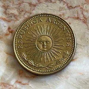 Sol de Mayo Argentina Moneda de Peso Auténtico Para Joyería y Artesanía 1974 1975 1976