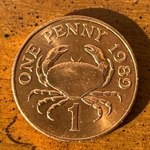 Crab Guernsey Islands Authentic Penny for Jewelry and Craft Making