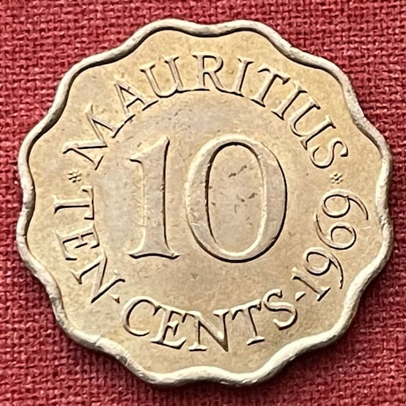 Queen Elizabeth II Mauritius Coin: Scalloped 10 Cents, 1969 - Etsy