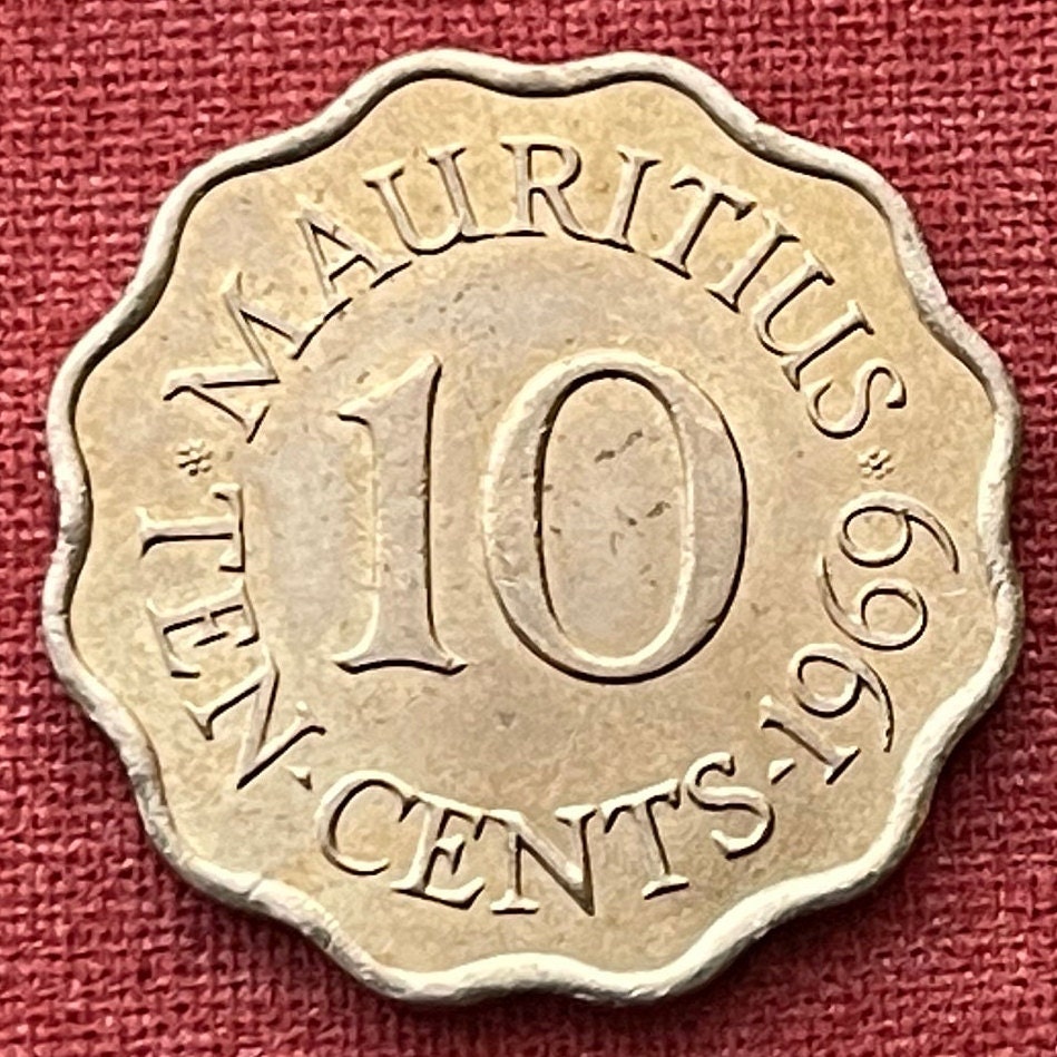 エジソン　フォード　記念メダル Queen Elizabeth II Scalloped 10 Cents Mauritius Authentic