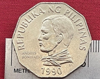 Andrés Bonifacio 2 Piso Coin: Philippines Authentic Money Jewelry Craft