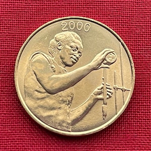 Woman Scientist & Akan Sawfish Goldweight 25 CFA Francs West African States Authentic Coin Money for Jewelry (Ashanti) (STEM for Girls)