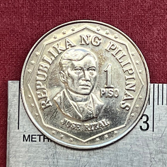ホセ・リサール1ペソ硬貨：フィリピンの本物の宝飾品用通貨 - Etsy 日本