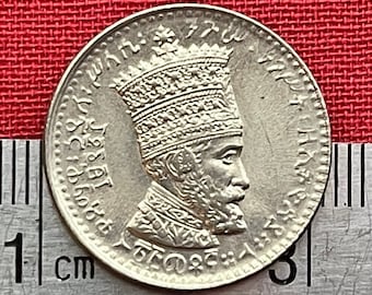 Emperor Haile Selassie & Lion of Judah 25 Matonas Ethiopia Authentic Coin Money for Jewelry and Craft Making (1931) (Rastafarian)
