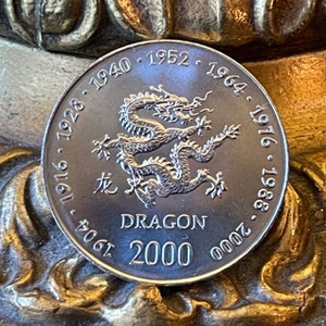 Coin Dragon Pendants, Antique Silver Ton Dragon Charms, Thai