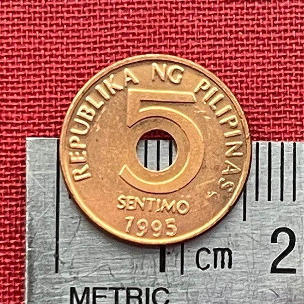 Hole in Five 5 Centimos Philippines Authentic Coin Money for Jewelry and Craft Making