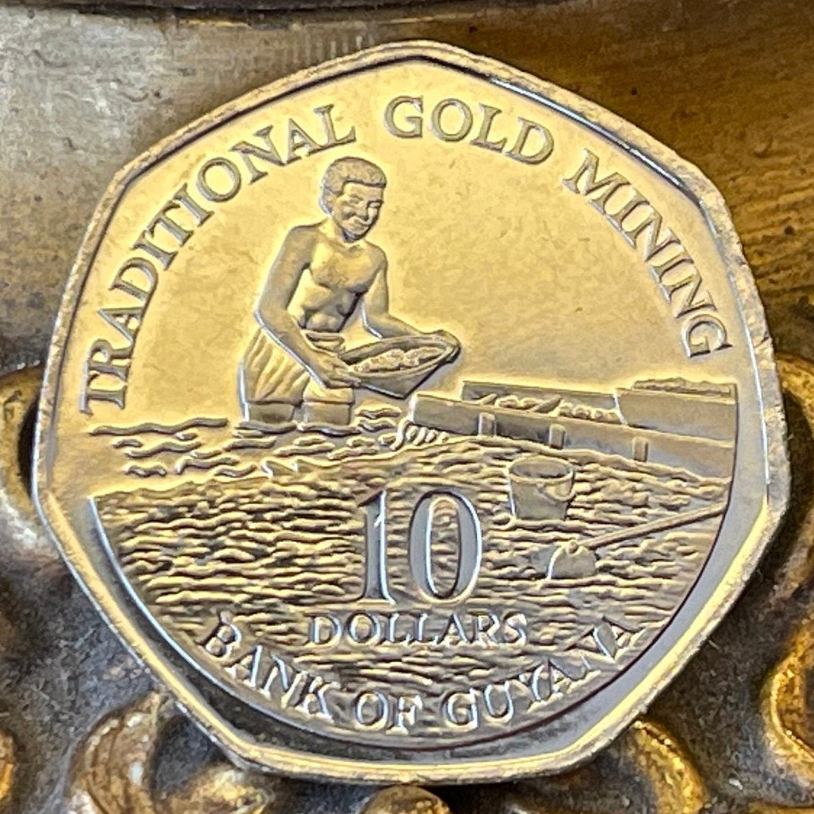 Porkknocker Gold Mining 10 Dollars Guyana Authentic Coin Etsy