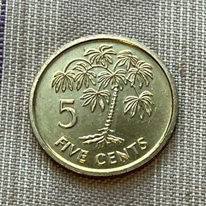 Cassava 5 Cents Seychelles Authentic Coin Money for Jewelry and Craft Making (Manioc)