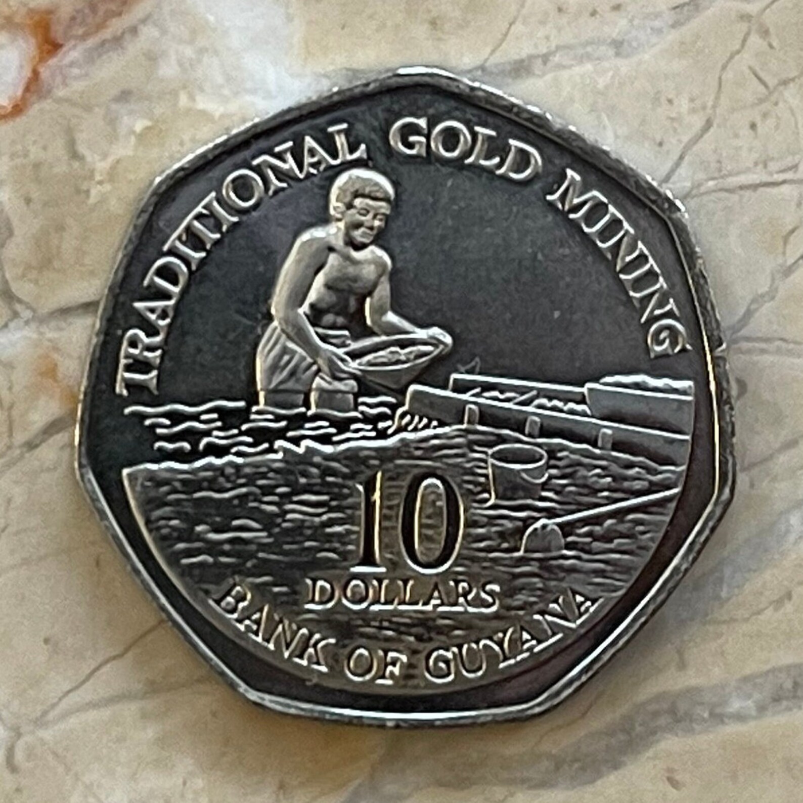 Porkknocker Gold Mining 10 Dollars Guyana Authentic Coin Etsy