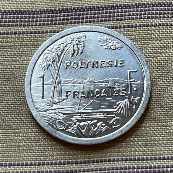 フランス領ポリネシア French Polynesia フラン バラ売り可 玉座の自由 1 フラン & タヒチ ビーチ パラダイス フランス領