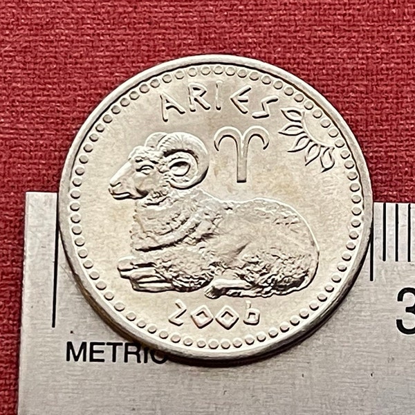 Aries the Ram 10 Shillings Somaliland Authentic Coin Money for Jewelry and Crafts (Zodiac) Jason (Medea) (Astrology) (Golden Fleece)