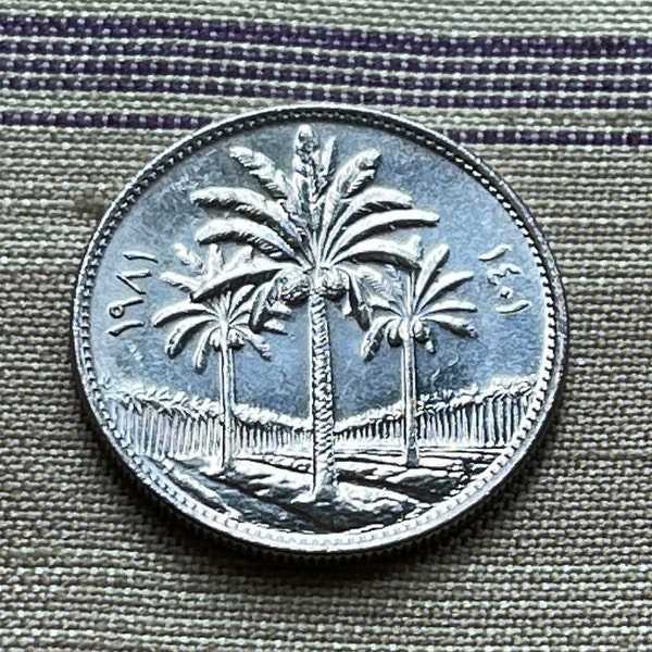 Date Palm Trees 25 Fils Iraq Authentic Coin Money for Jewelry and Craft Making