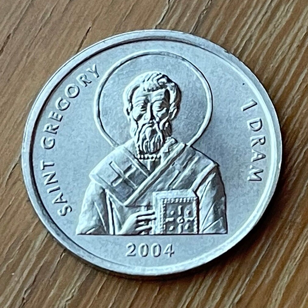 Heiliger Gregor der Illuminator 1 Dram Nagorno Karabakh Authentisches Münzgeld für Schmuck und Bastelherstellung