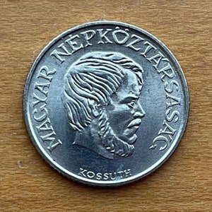 Lajos Kossuth Father of Hungarian Democracy 5 Forint Hungary Authentic Coin Money for Jewelry and Craft Making (Freedom Fighter)