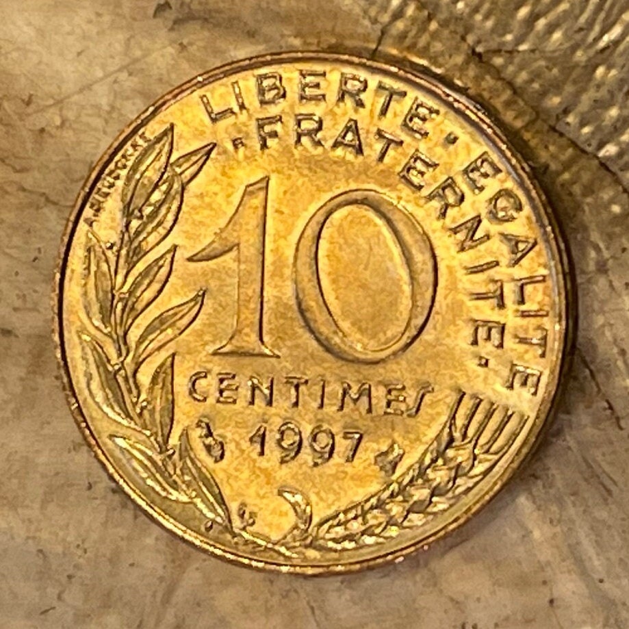 本物のフランス10サンチーム硬貨：マリアンヌ＆リバティ ジュエリー