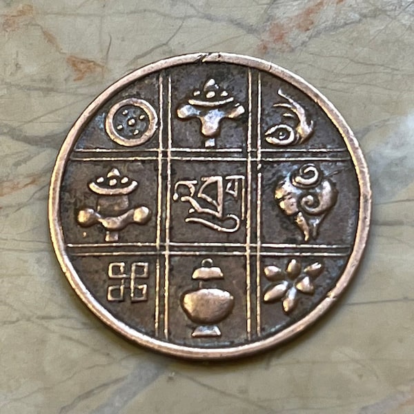 Symbols of Buddha 1 Pice Bhutan Authentic Coin Money for Jewelry and Craft Making