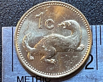 Weasel 1 Cent Malta Authentic Coin Money for Jewelry and Craft Making (Ermine)