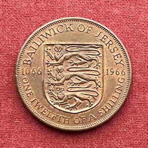 Three Lions Norman Conquest of 1066 Battle of Hastings 900th Anniversary 1/12th Shilling Jersey Authentic Coin Money for Jewelry