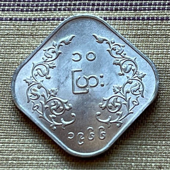 Aung San 10 Pyas Myanmar Authentic Coin Money for Jewelry