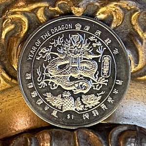 Year of the Dragon Liberia Coin: 2000 Millennium Dollar for Jewelry