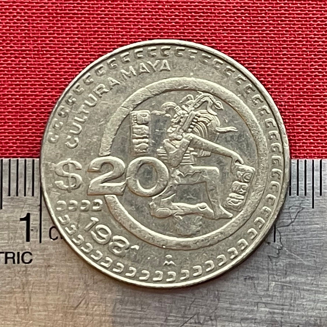 Maya Ballgame Player 20 Pesos Coin: Mexico Authentic Jewelry