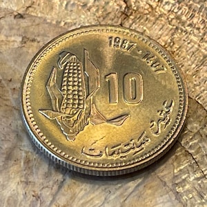 Ohr aus Mais 10 Santimat Marokko Authentisches Münzgeld für Schmuck- und Bastelherstellung (CASABLANCA)
