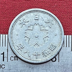Yae-Zakura Double Cherry Blossom & Chrysanthemum 10 Sen Authentic Japan Coin Money for Jewelry (Empire of Japan) Sakura (Samurai Mortality)