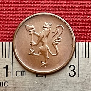 Lion Rampant with Saint Olaf&#39;s Axe 5 Ore Norway Authentic Coin Money for Jewelry and Craftmaking (Rightful King)