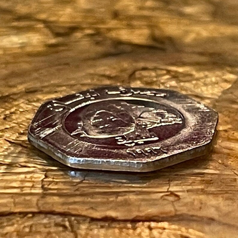 May include: A silver coin with a design of a person's head and the text "One Pound" on the edge.