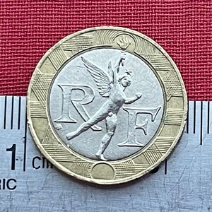 Genius of Liberty 10 Francs France Authentic Coin Money for Jewelry and Craft Making (Génie de la Liberté) Bimetallic (July Column) Hot Guy