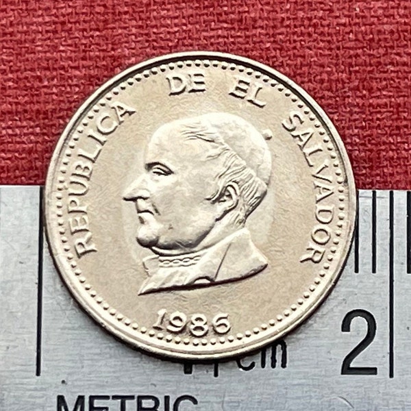 Father José Matías Delgado 25 Centavos El Salvador Authentic Coin Money for Jewelry (Father of the Salvadoran Fatherland) (Priest)