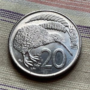 Kiwi 20 Cents New Zealand Authentic Coin Charm for Jewelry and Craft Making