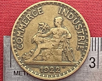 Mercury (Large) God of Commerce and Industry & Liberté, Égalité, Fraternité 2 Francs France Authentic Coin Money for Jewelry (Hermes)