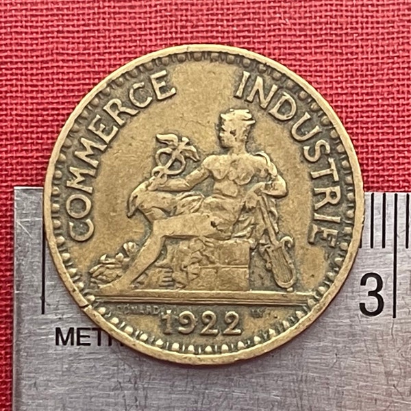 Mercury (Large) God of Commerce and Industry & Liberté, Égalité, Fraternité 2 Francs France Authentic Coin Money for Jewelry (Hermes)