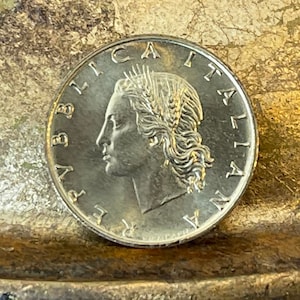 Goddess Ceres & Oak Branch Italy 20 Lire Authentic Coin Money for Jewelry and Craft Making